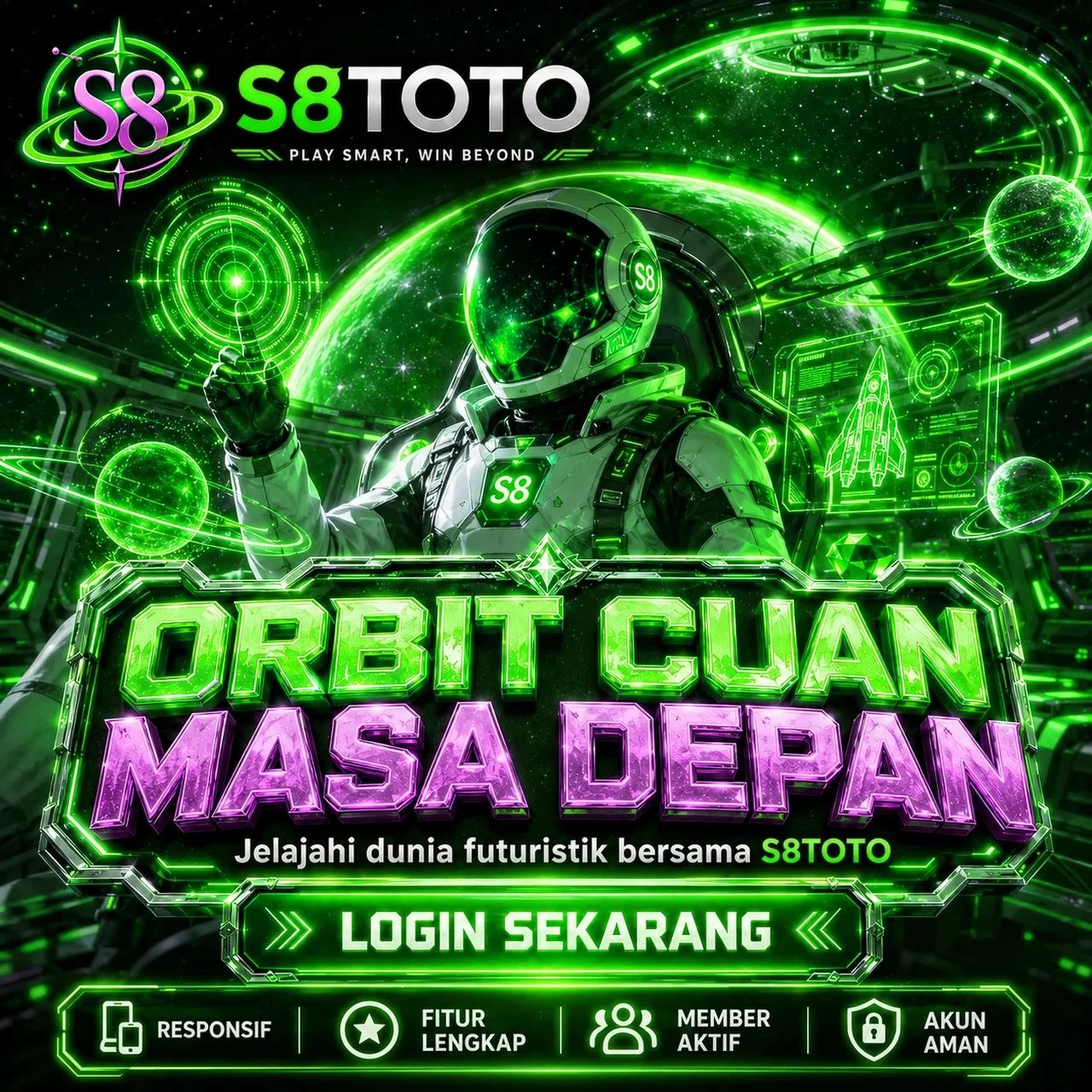 Banner S8TOTO slot gacor online dengan info RTP dan wap s8toto